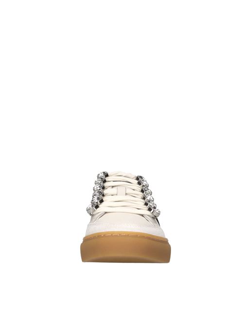 Sneakers in pelle,borchie e strass EMANUELLE VEE | 451P-301-10-P011CBBIANCO-NERO